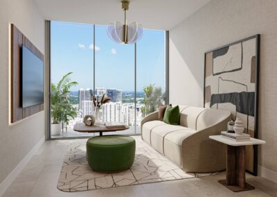 Living Room of Edge House Residences Miami